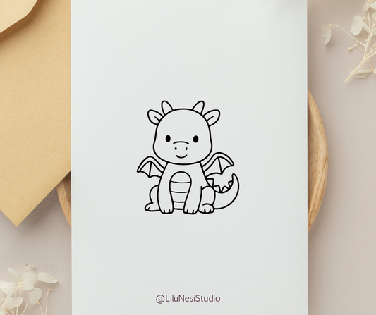 minimalist dragon clipart set for cricut crafts and nursery decor