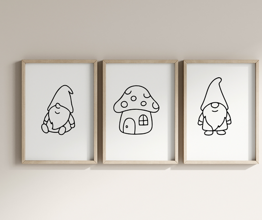 minimalist mushroom clipart set for cricut crafts and nursery decor