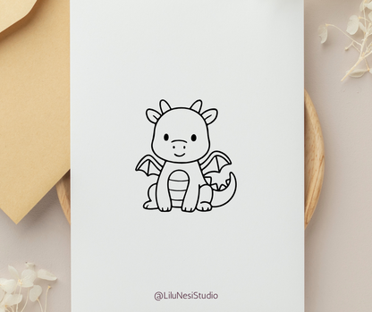 minimalist dragon clipart set for cricut crafts and nursery decor
