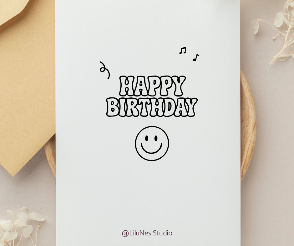 minimalist birthday clipart set for cricut crafts and invitations
