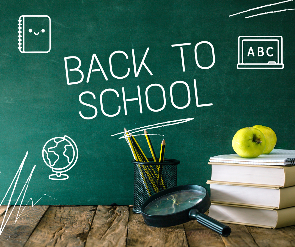 school clipart set with backpack bus pencil and classroom icons