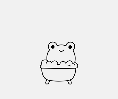 minimalist frog clipart set for planner stickers and cricut crafts
