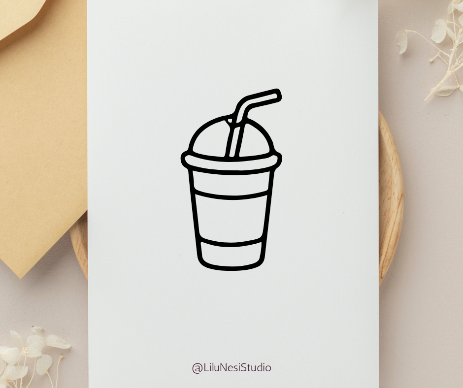 minimalist beverage clipart set for cricut crafts and cafe branding
