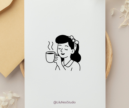 Minimalist coffee doodle SVG bundle for mugs, stickers, planners, and DIY projects.