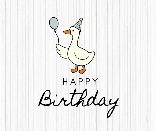 Minimalist goose PNG collection with reading, swimming, singing, party, and family goose illustrations.