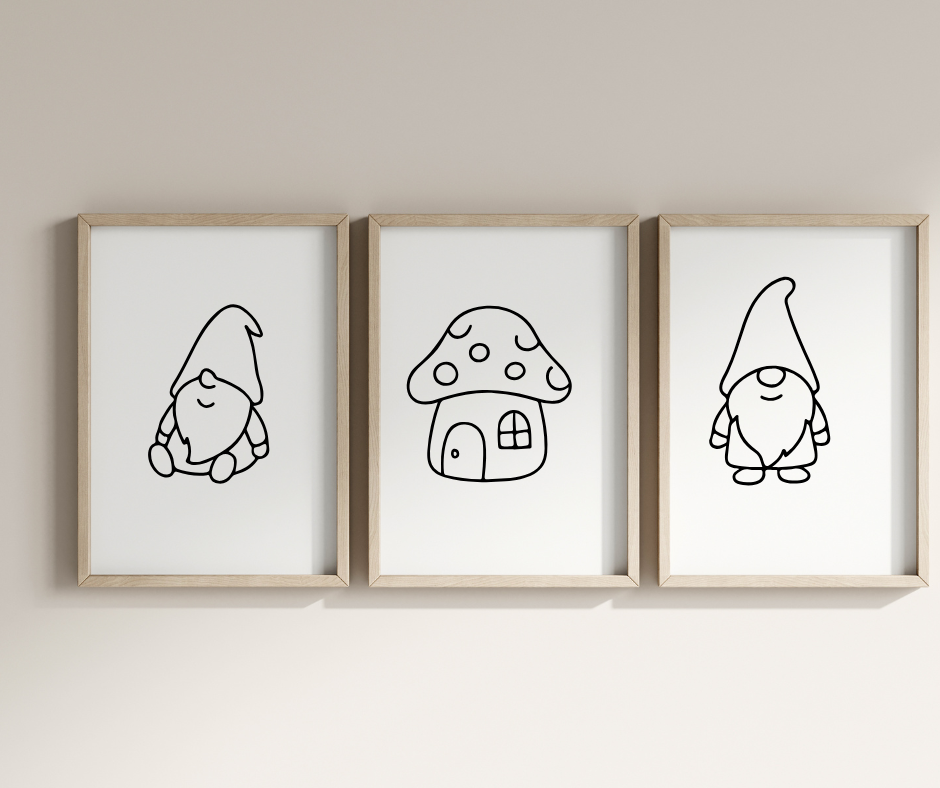 minimalist mushroom clipart set for cricut crafts and nursery decor
