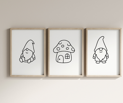 minimalist mushroom clipart set for cricut crafts and nursery decor
