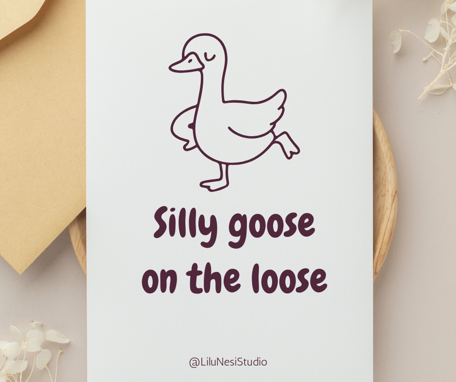 Cozy goose clipart collection with gardening, cooking, coffee, music, laptop, and relaxing activities.