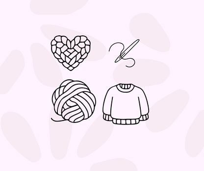 minimalist knitting clipart set for cricut crafts and diy projects
