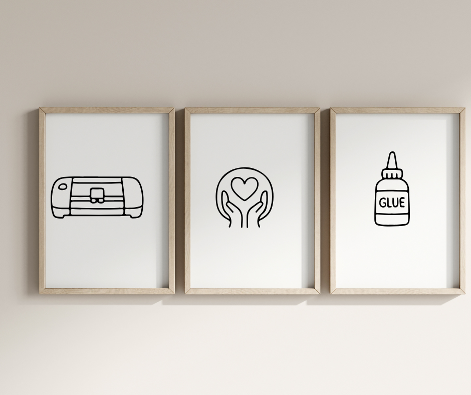 minimalist craft svg files with creative workspace illustrations
