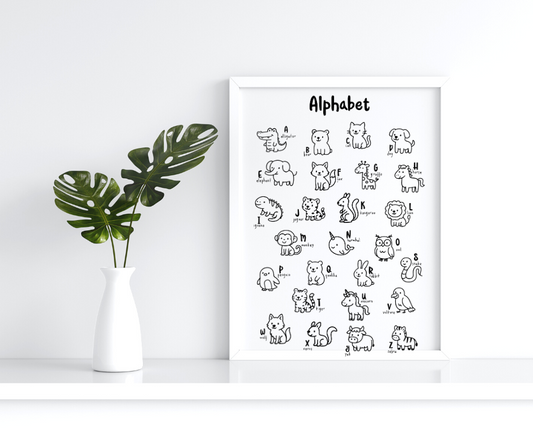 preschool animal alphabet illustrations for printable worksheets and crafts