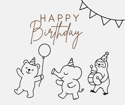 party animal clipart set for birthday crafts and cricut projects