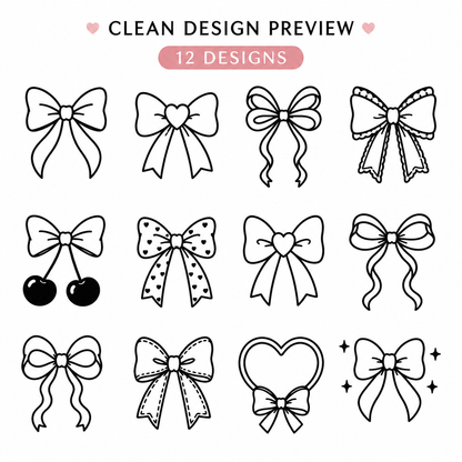 feminine bow clipart bundle for cricut crafts and stickers
