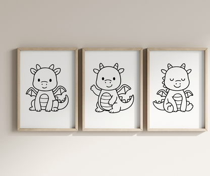kawaii dragon svg files with playful fantasy characters
