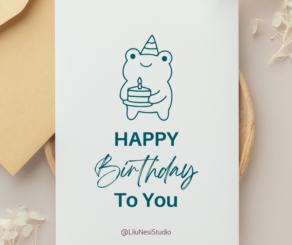 minimalist frog clipart set for cricut crafts and birthday projects
