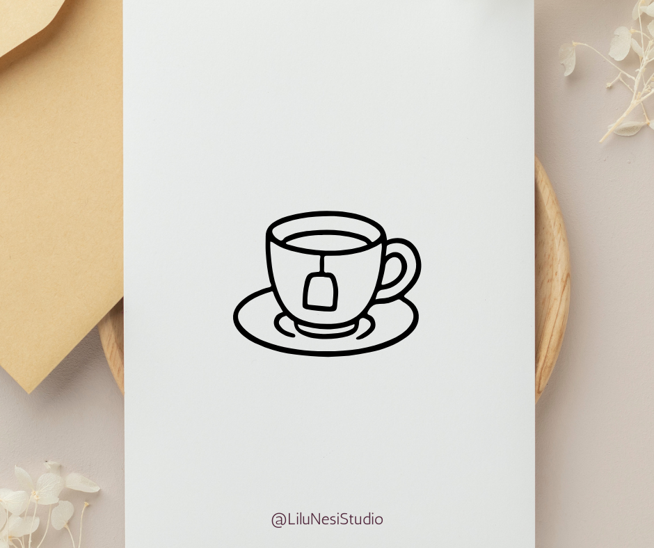 cozy tea illustrations for stickers journals and cafe projects