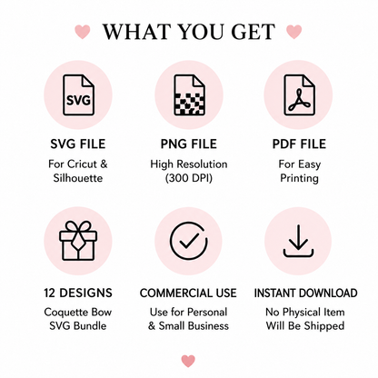 Free Coquette Bow SVG Set