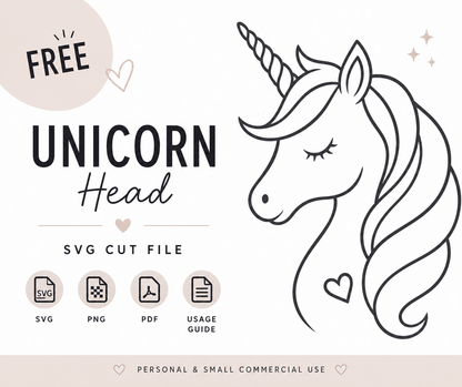 Free Unicorn SVG | Unicorn Head SVG for Cricut | Cute Minimalist Unicorn Cut File