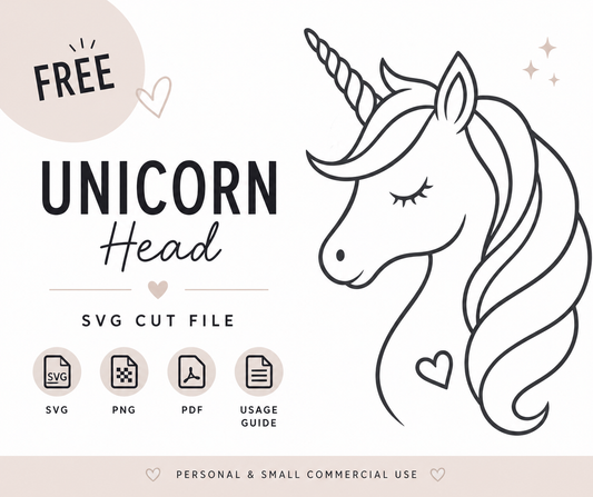 Free Unicorn SVG | Unicorn Head SVG for Cricut | Cute Minimalist Unicorn Cut File