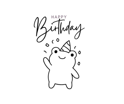 kawaii frog svg files with balloons cakes and gifts
