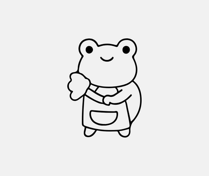cute home frog doodles for printable diy projects and organization

