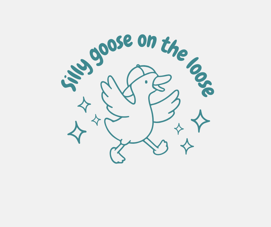 Black and white goose doodle clipart with bold outlines for Cricut and Silhouette cutting machines.
