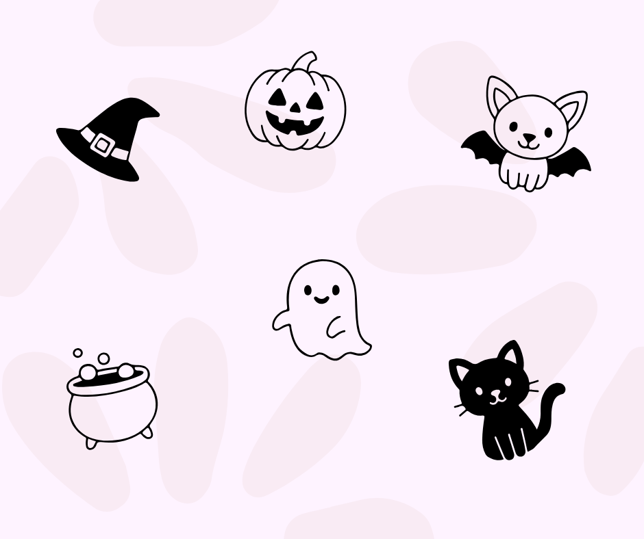 halloween svg files with black cats bats skulls and witchy illustrations
