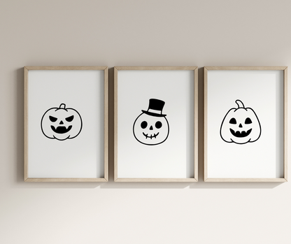 Halloween pumpkin faces SVG bundle with spooky and cute jack o lantern expressions