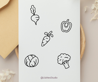 minimalist produce clipart set for cricut crafts and classroom projects
