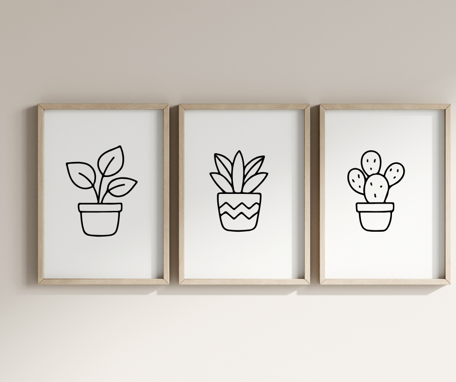 plant clipart set featuring succulents cacti and indoor greenery
