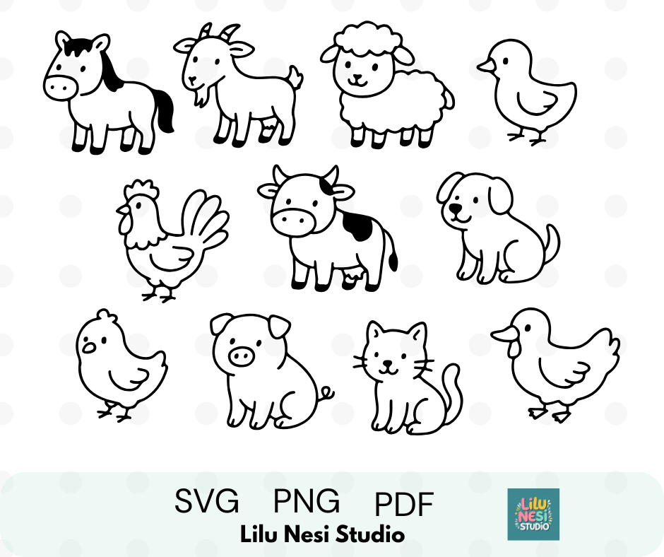 animal illustration bundle for nursery decor and educational activities