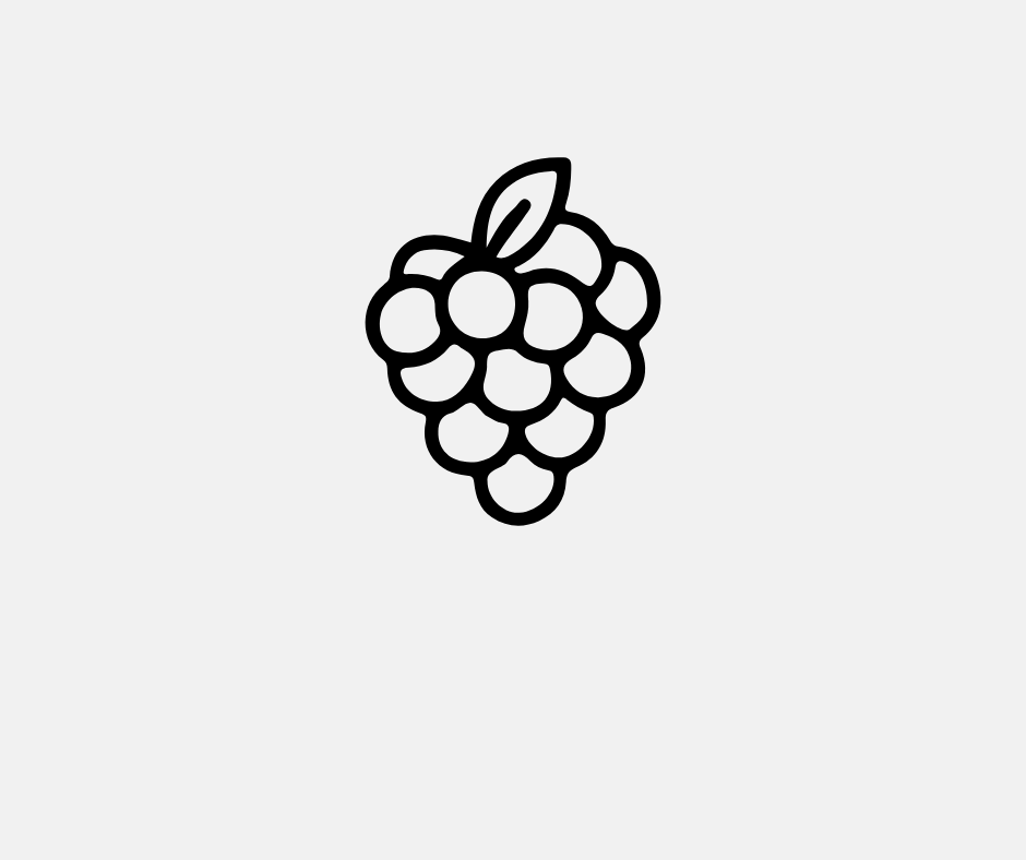 Black outline of a raspberry on a white background