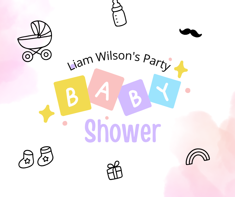 black and white baby shower doodles for printable crafts and decor