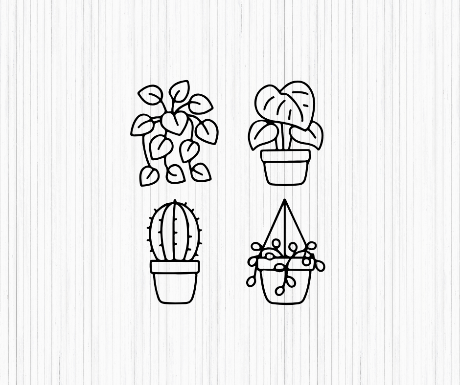 minimalist botanical svg files for cricut crafts and stickers
