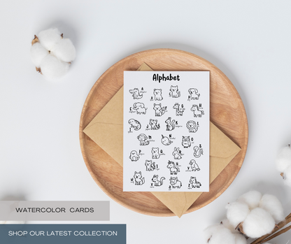 cute alphabet animal clipart set for classroom and homeschool activities