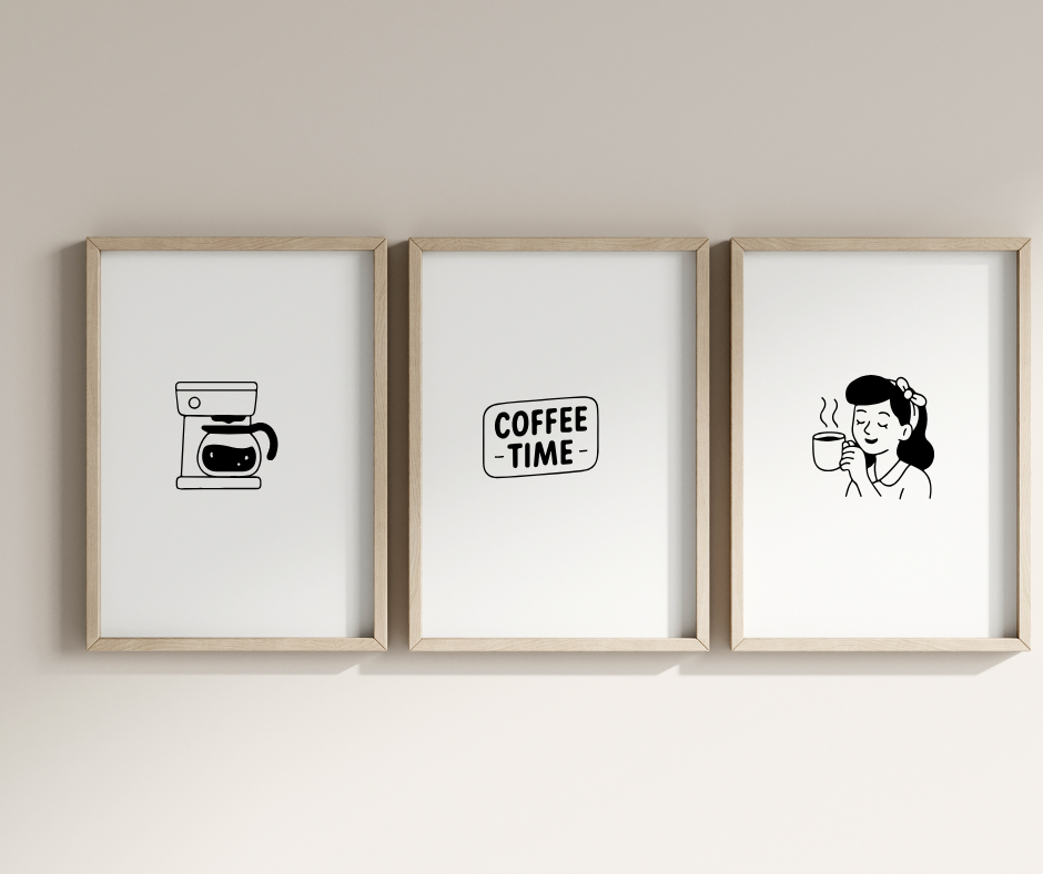 Black and white coffee SVG collection for cafés, gifts, sublimation, and crafting.