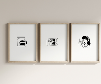 Black and white coffee SVG collection for cafés, gifts, sublimation, and crafting.