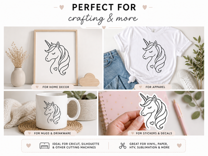 Free Unicorn SVG | Unicorn Head SVG for Cricut | Cute Minimalist Unicorn Cut File