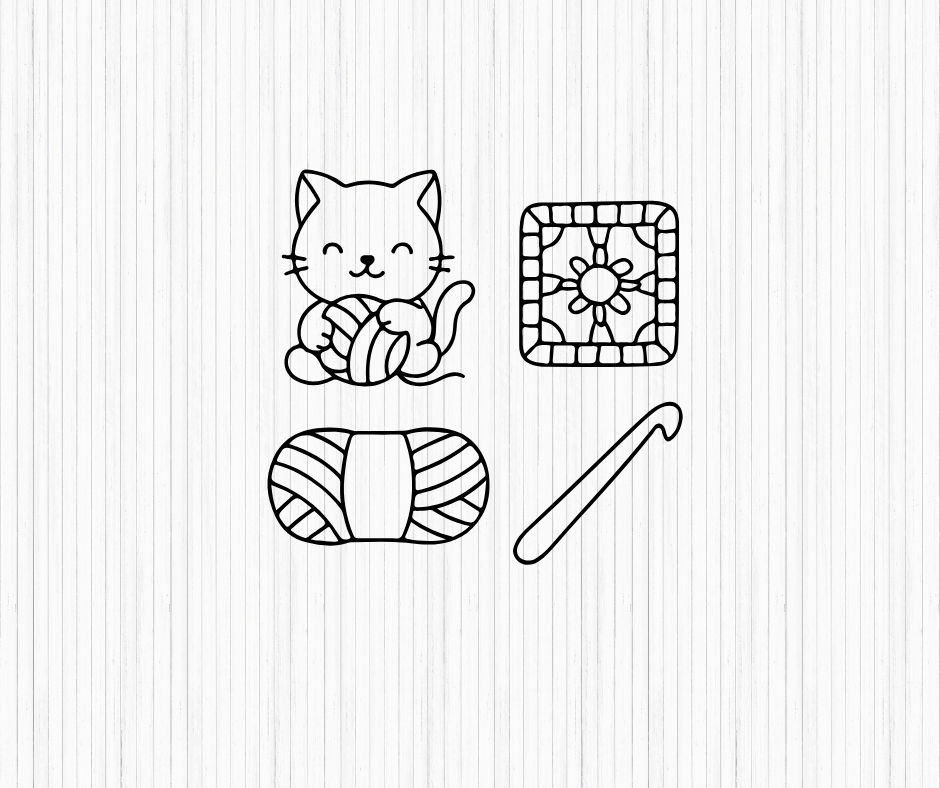 crochet and sewing illustration bundle with cozy craft elements